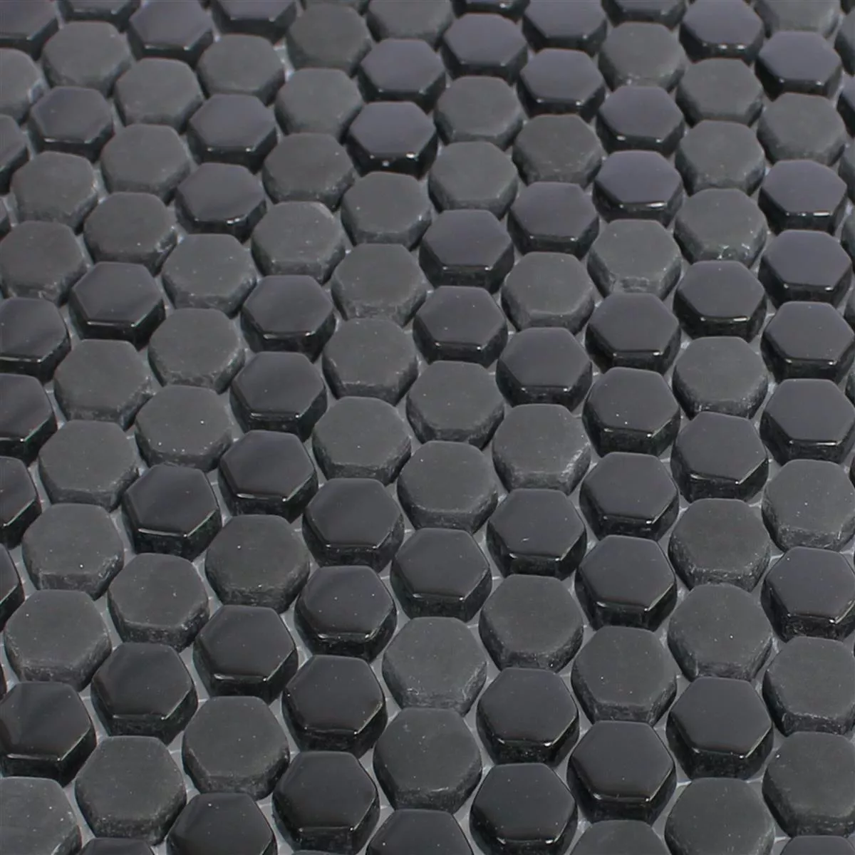 Mozaic De Sticlă Gresie Brockway Hexagon Eco Negru