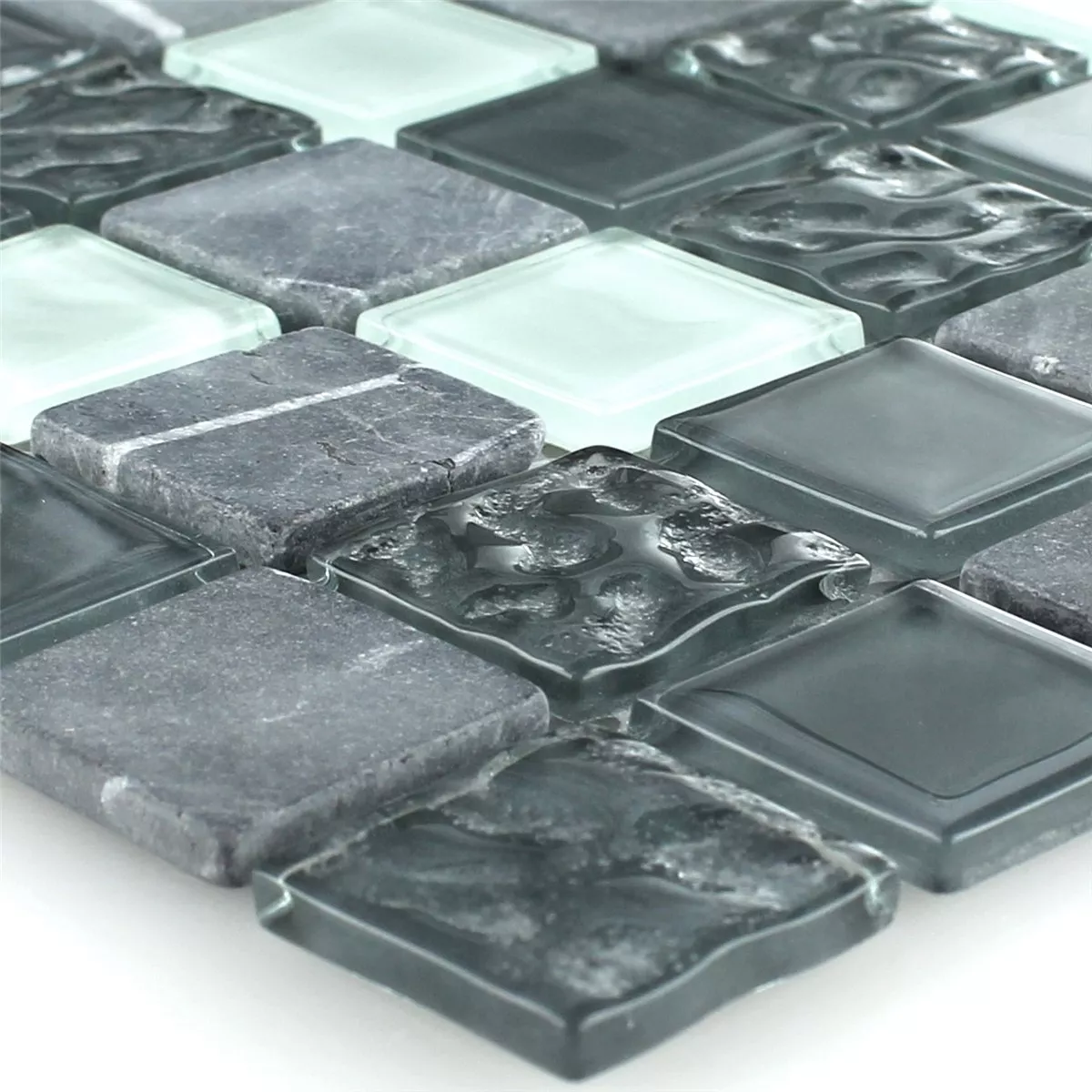 Vetro Marmo Pietra Naturale Mosaico Epsilon Grigio Bianco Vetro Marmo Pietra Naturale Mosaico Epsilon Grigio Bianco