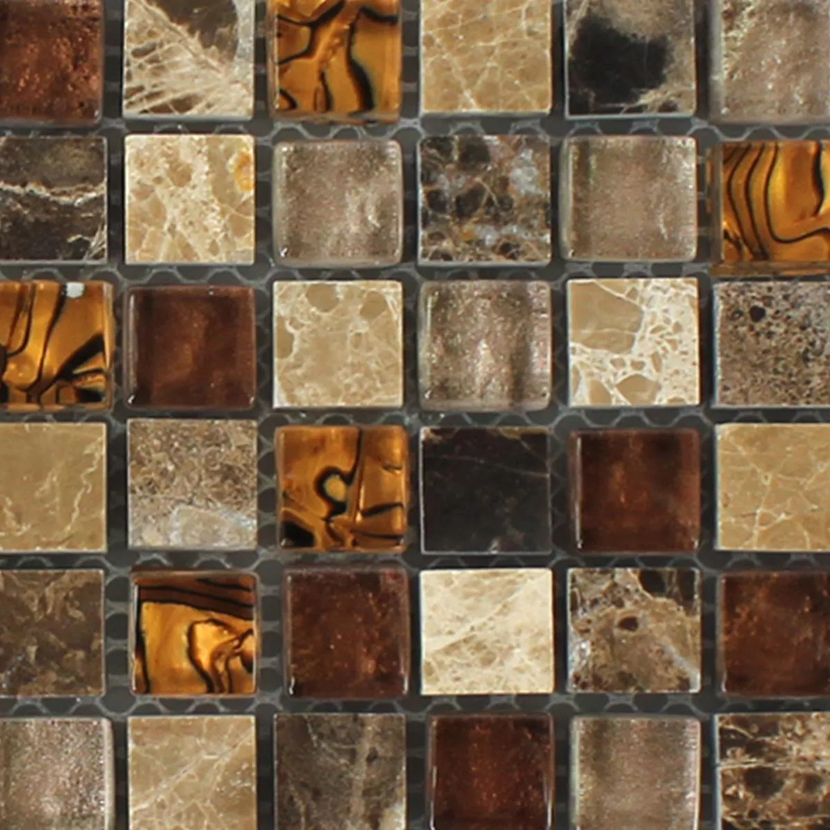 Mønster fra Mosaikkfliser Glass Naturstein Beige Brun 