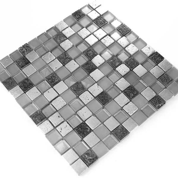 Sample Mosaic Tiles Glass Limestone Marble Miami White