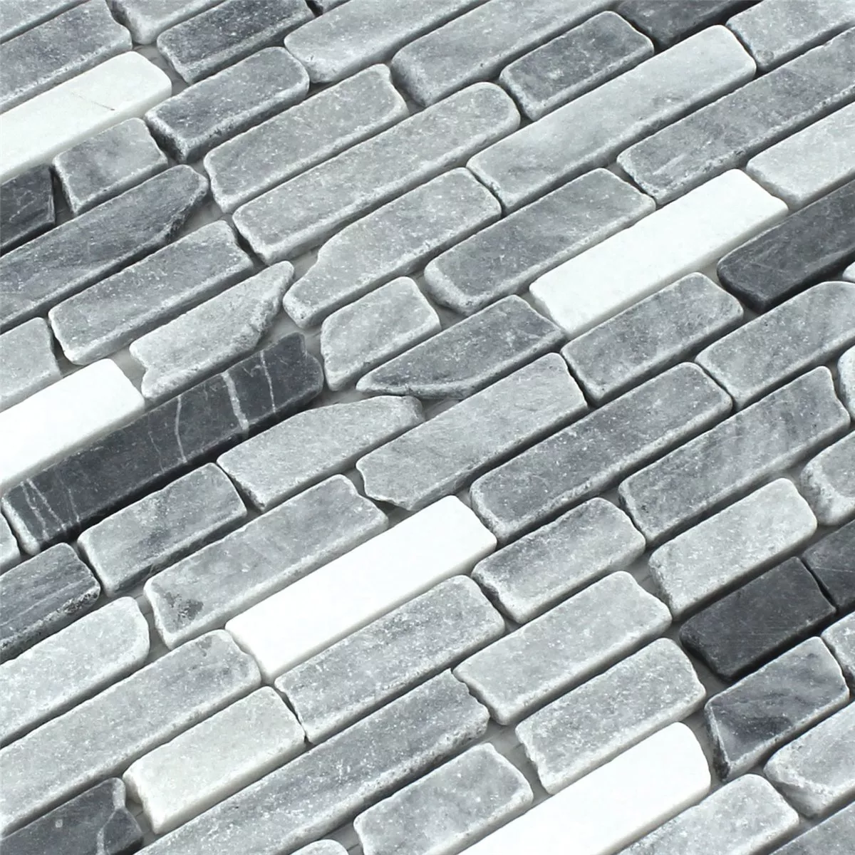 Mosaic Tiles Marble Black Grey Mix