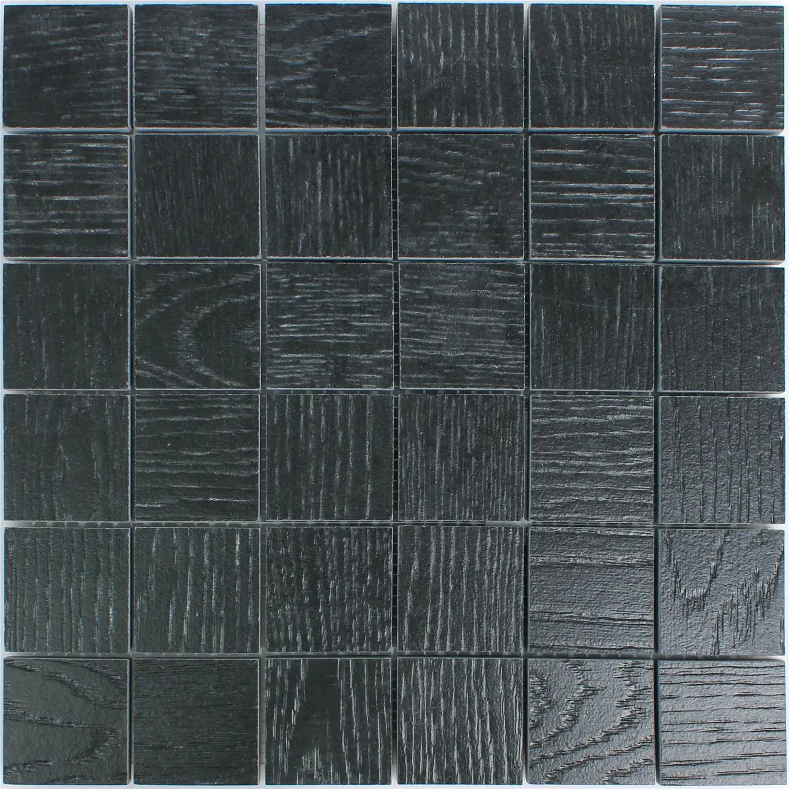 Sample Ceramic Mosaic Olympic Wood Optic Black Square R10/B