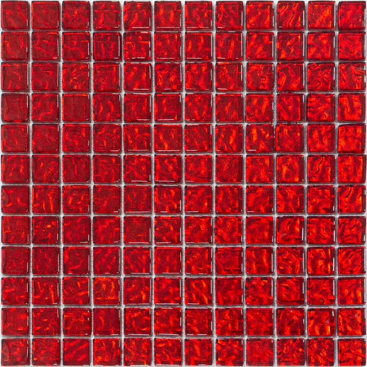Glass Mosaic Tiles Santa Cruz Structured Red