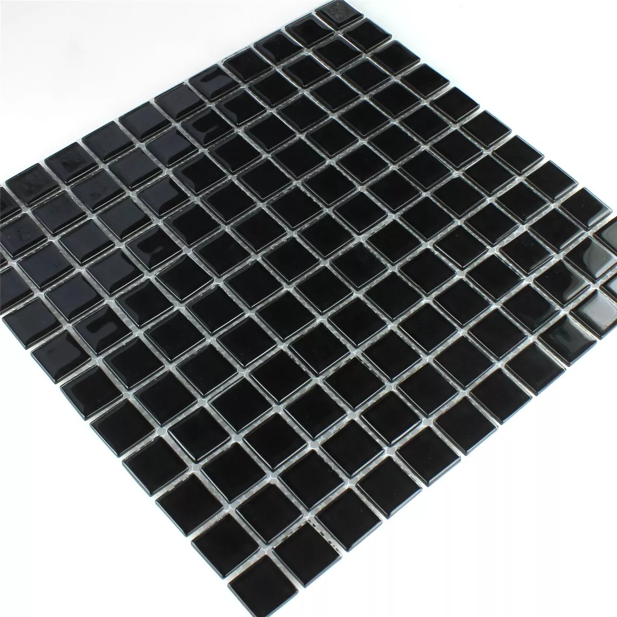 Γυάλινο Μωσαϊκό Πλακάκια Μαύρος 25x25x4mm