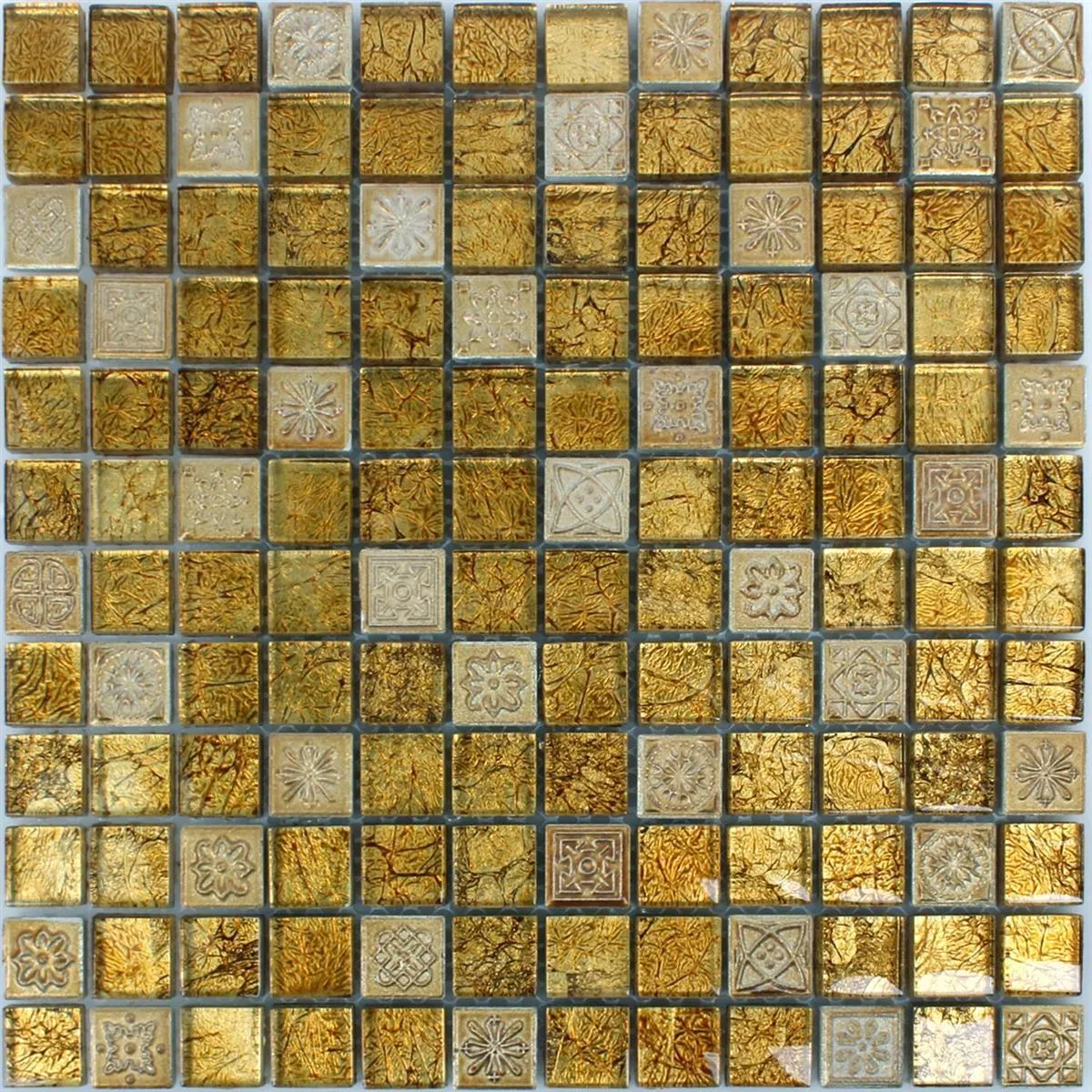 Padrão de Azulejo Mosaico Vidro Pedra Natural Coloniale Ouro