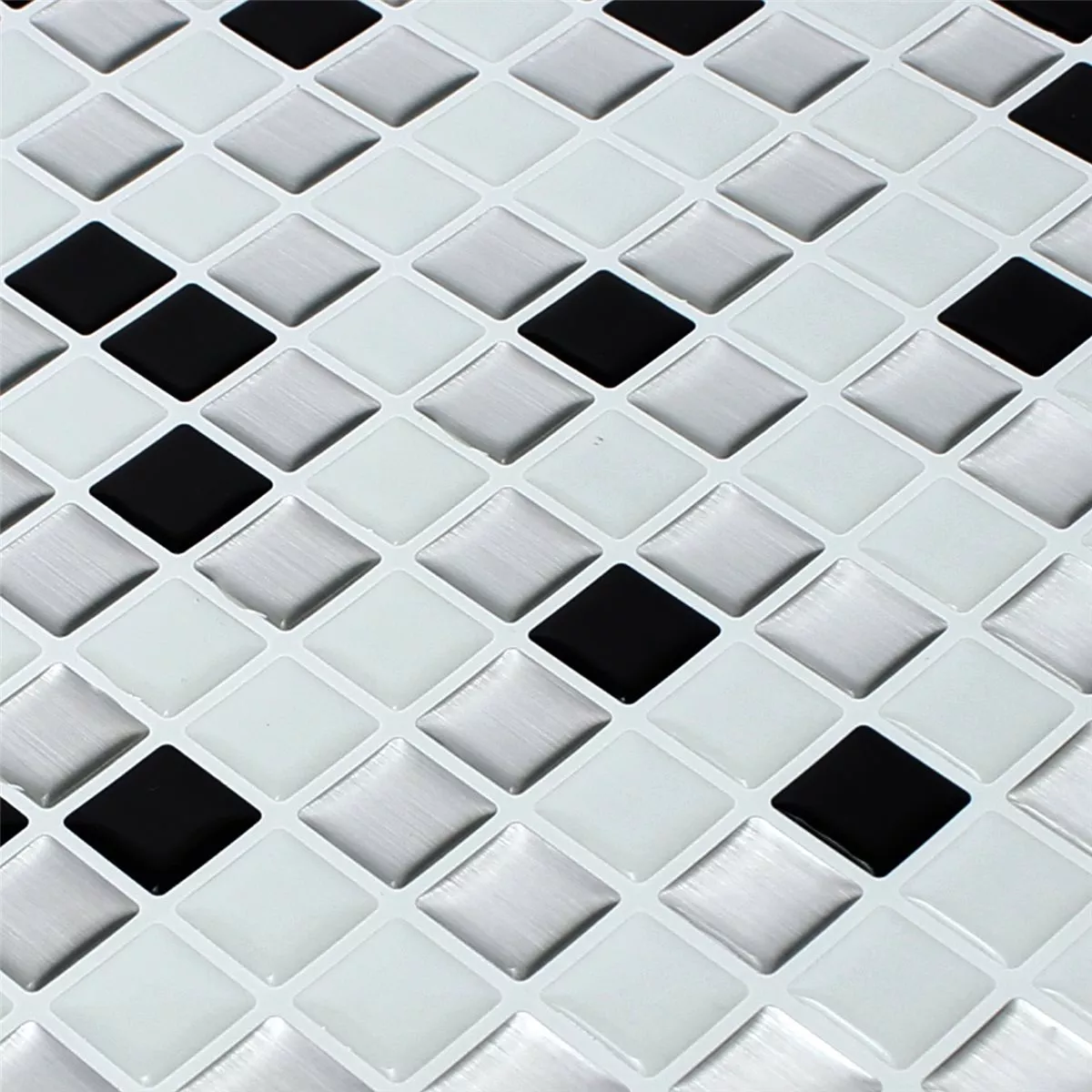 Mosaic Tiles Vinyl Black White Mix