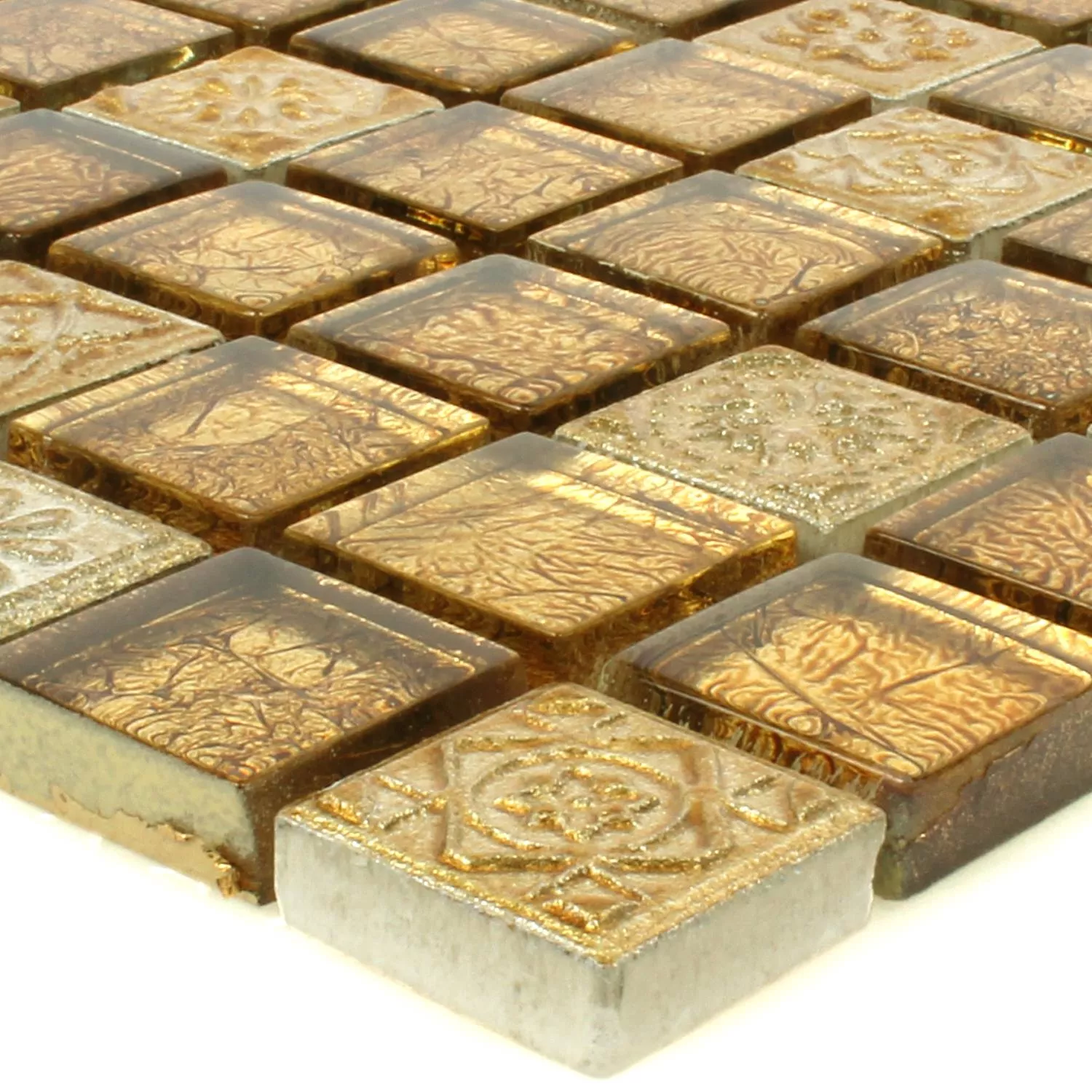 Mozaika Szkło Kamień Naturalny Coloniale Złoto
