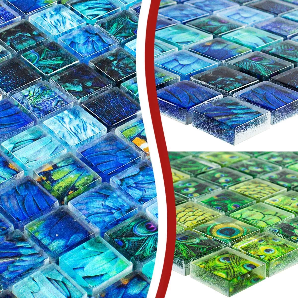 Mosaico De Vidro Azulejos Peafowl 23