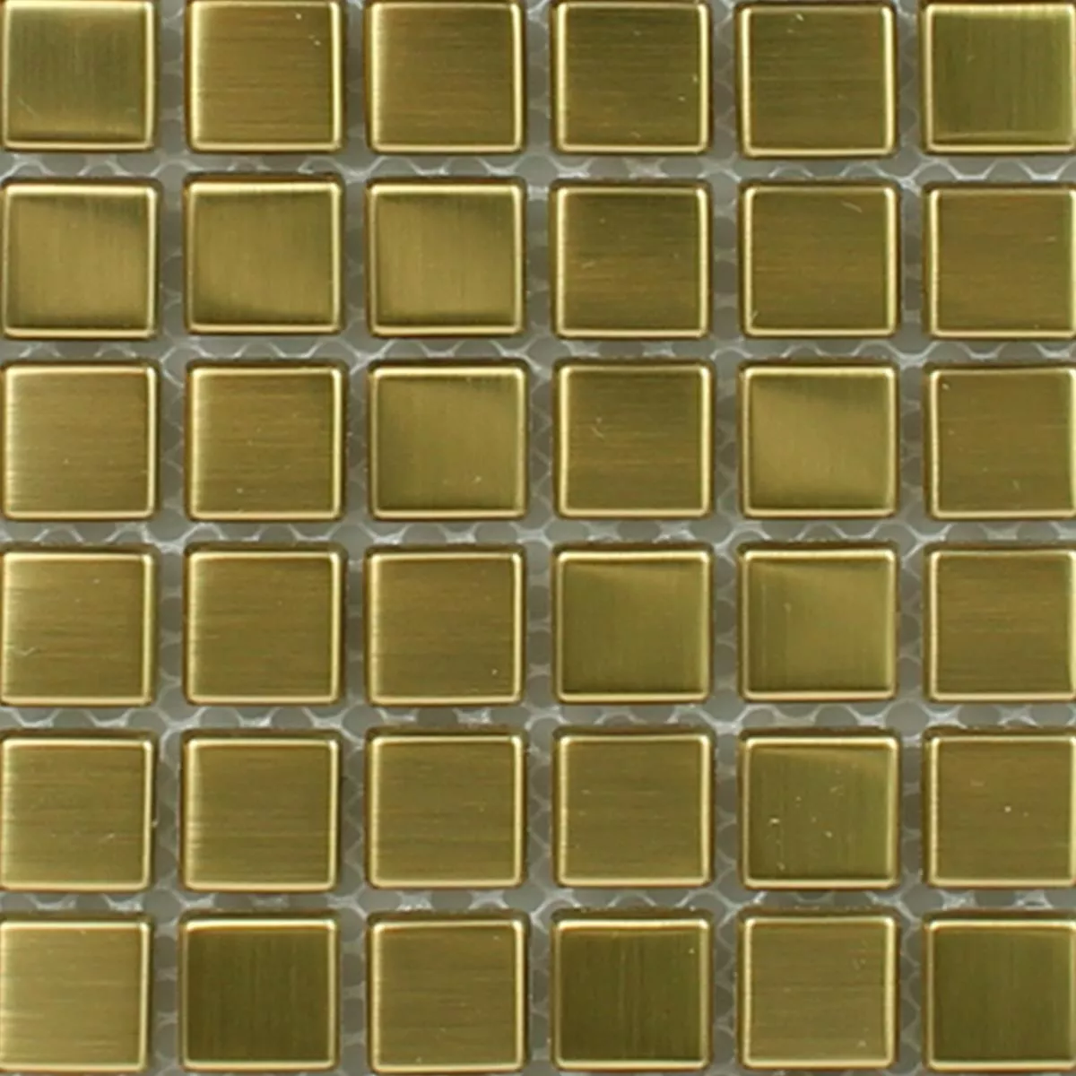 Prøve Mosaikfliser Rustfrit Stål Metal Baikal Guld