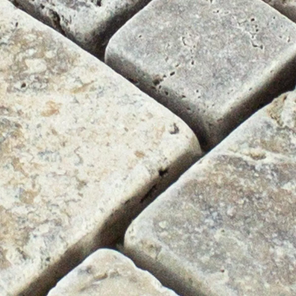 Padrão de Pedra Natural Travertino Azulejo Mosaico LaGrange Prata