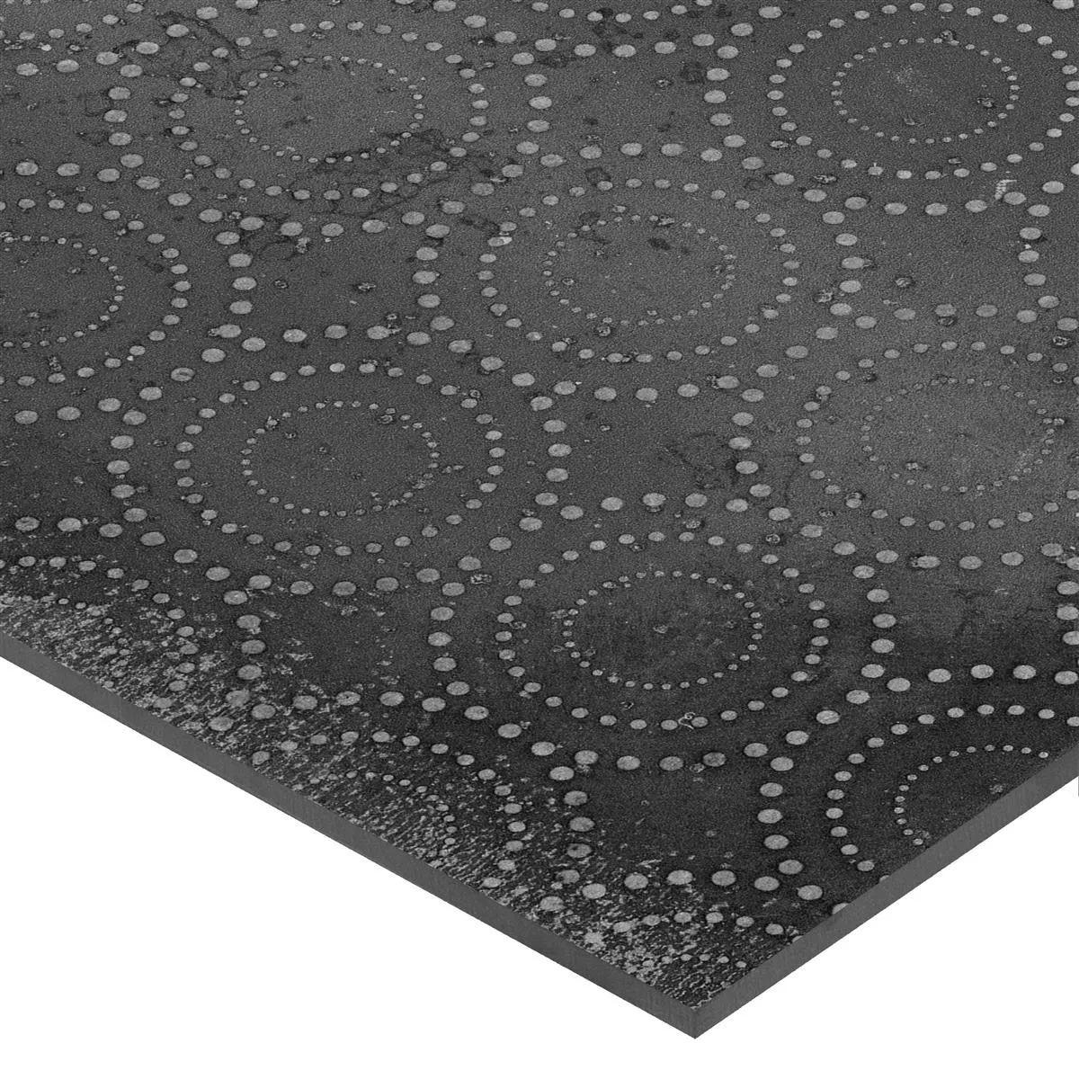 Floor Tiles Chicago Metal Optic Anthracite R9 - 18,5x18,5cm Pattern 4