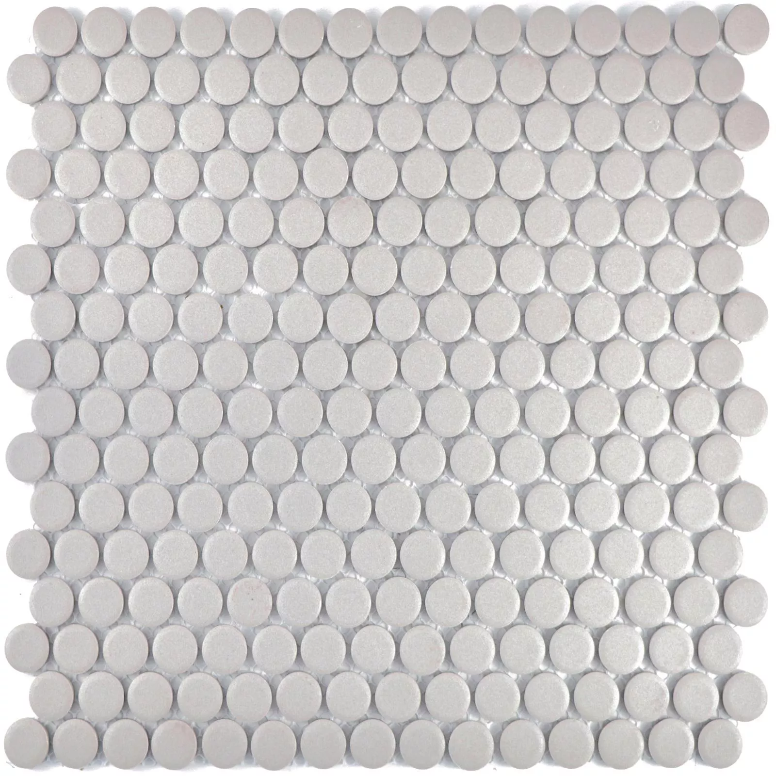 Sample Ceramic Mosaic Tiles Button Radoslov Unglazed Light Grey