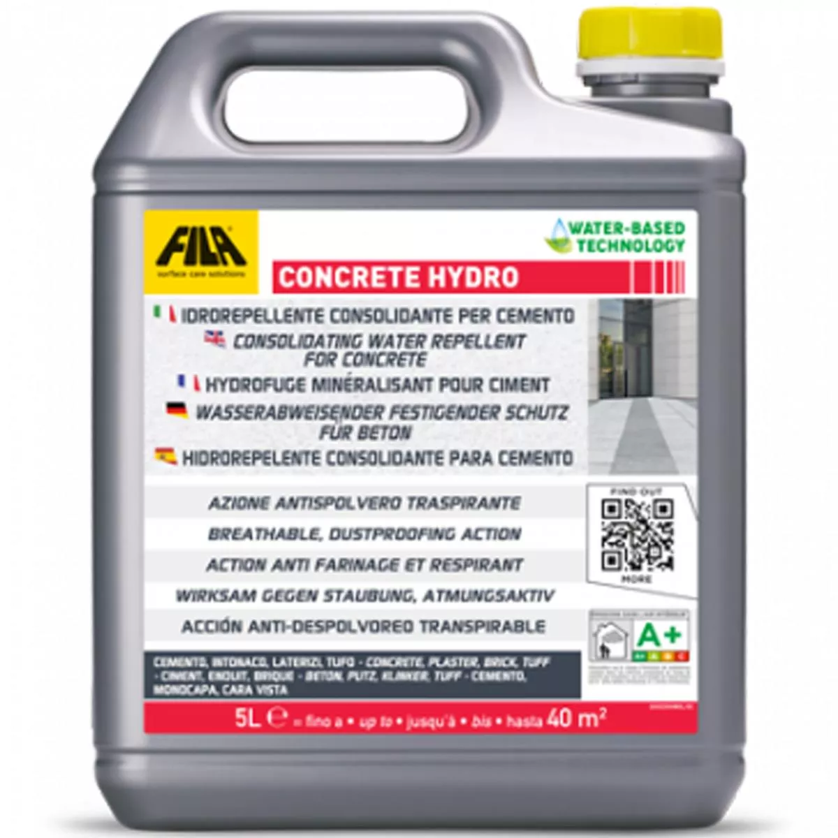 Fila CONCRETE HYDRO Vannavvisende beskyttelse for betong 5 liter Fila CONCRETE HYDRO Vannavvisende beskyttelse for betong 5 liter