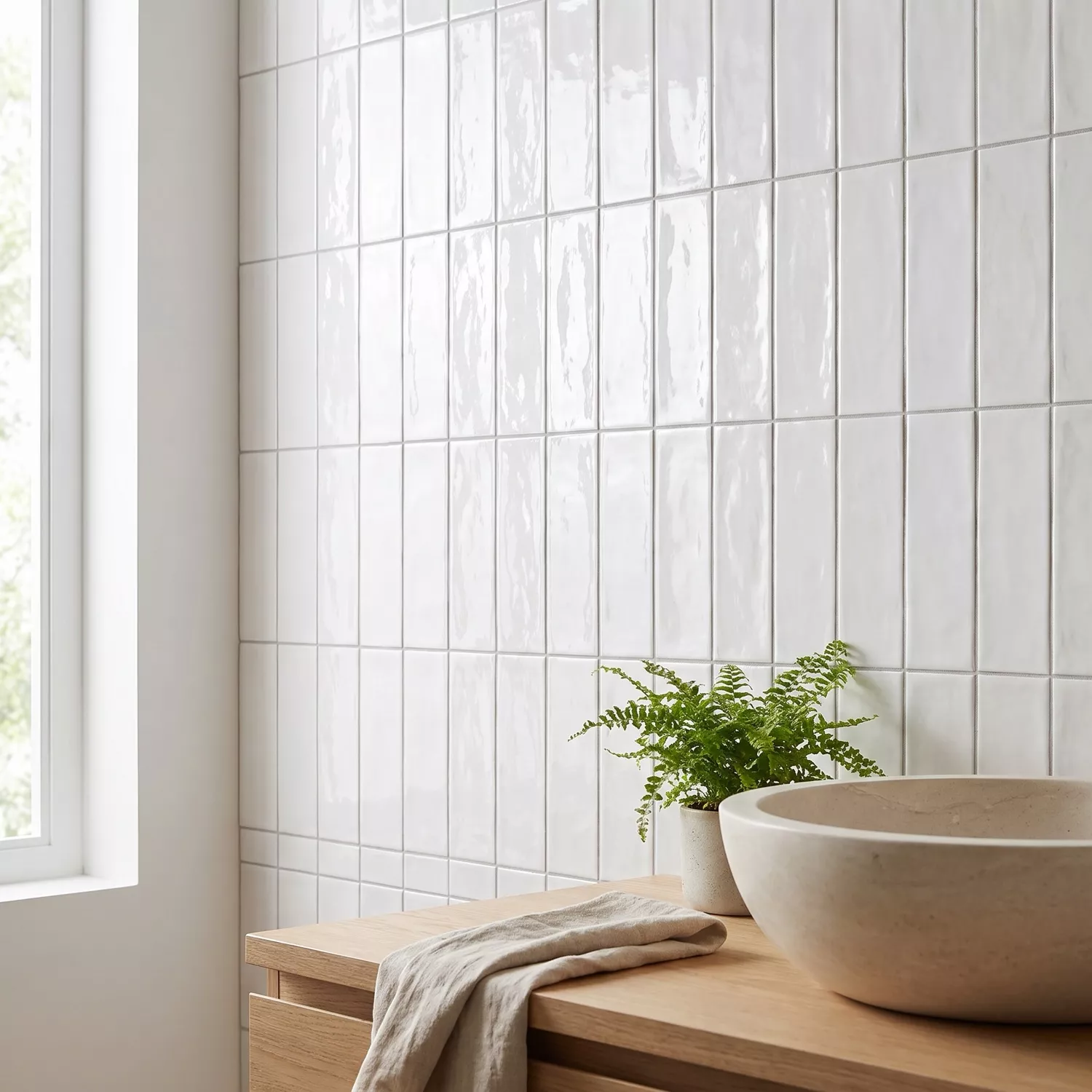 Calissi Blanc Glossy Rustic 7,5x15 cm Blanco