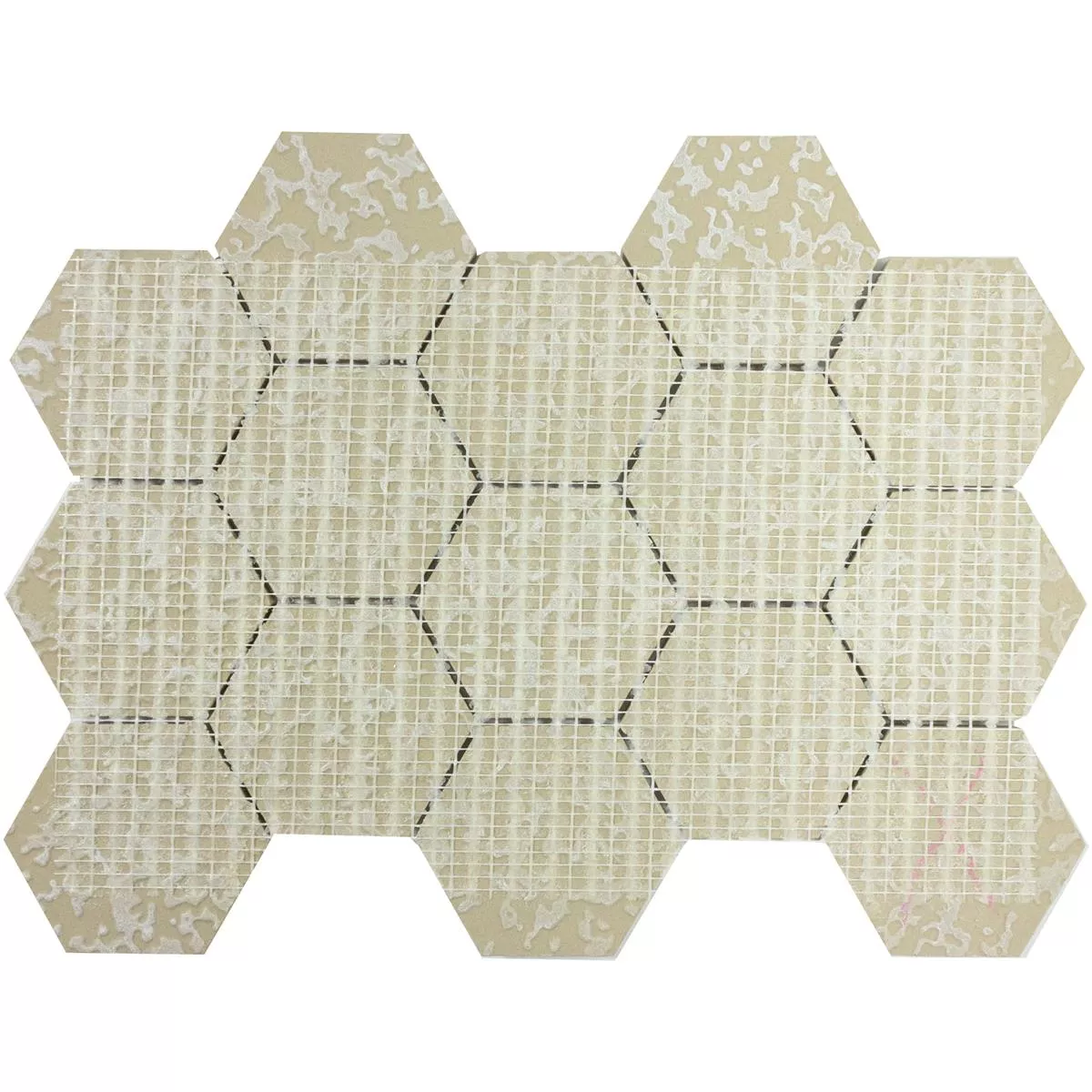 Keramički Mozaik Pločice Naftalin Šesterokut Smeđa Bijela