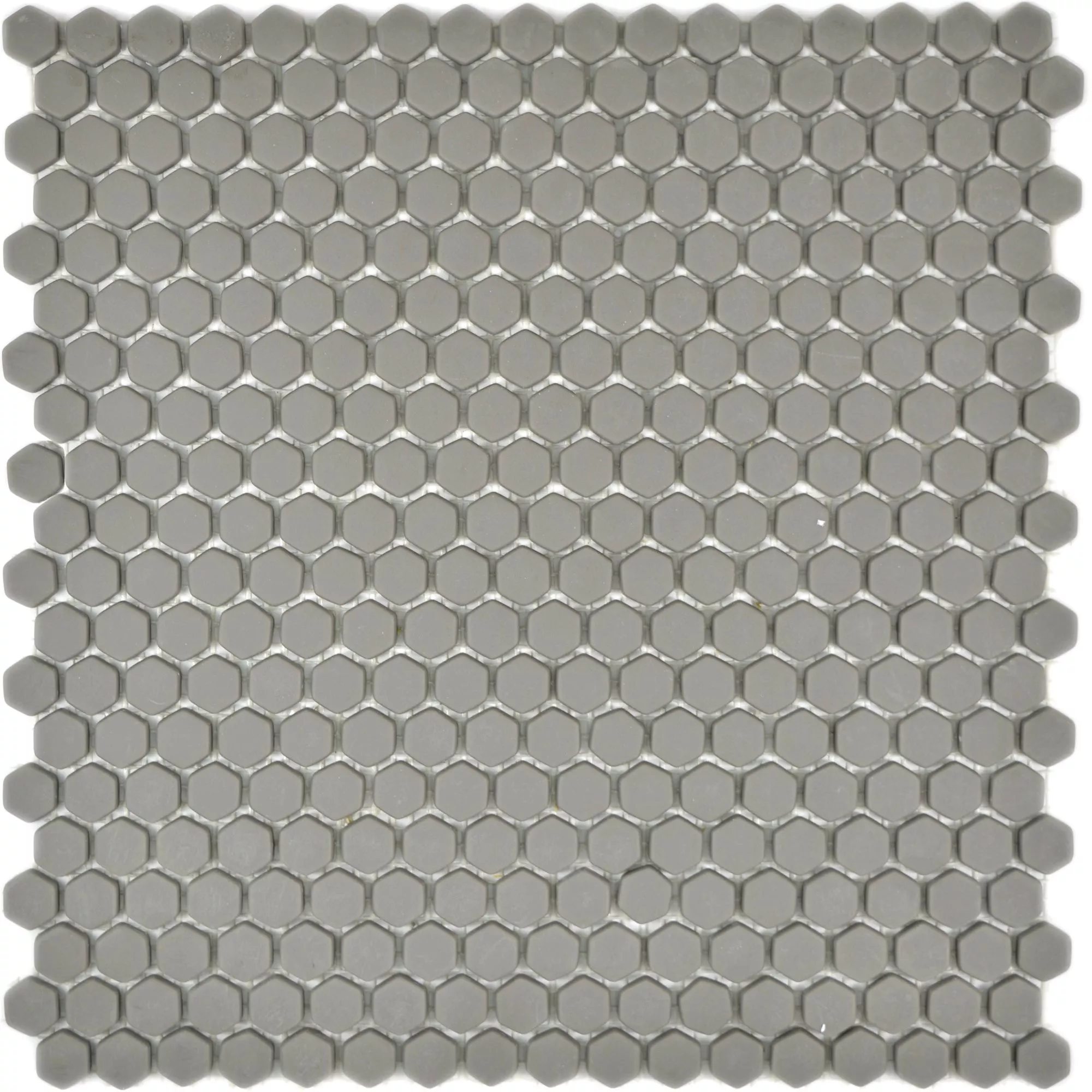 Sample Glass Mosaic Tiles Kassandra Hexagon Grey Brown Mat