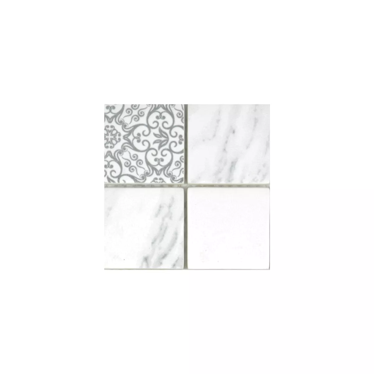 Padrão de Mosaico De Vidro Azulejos Acapella Carrara Quadrada