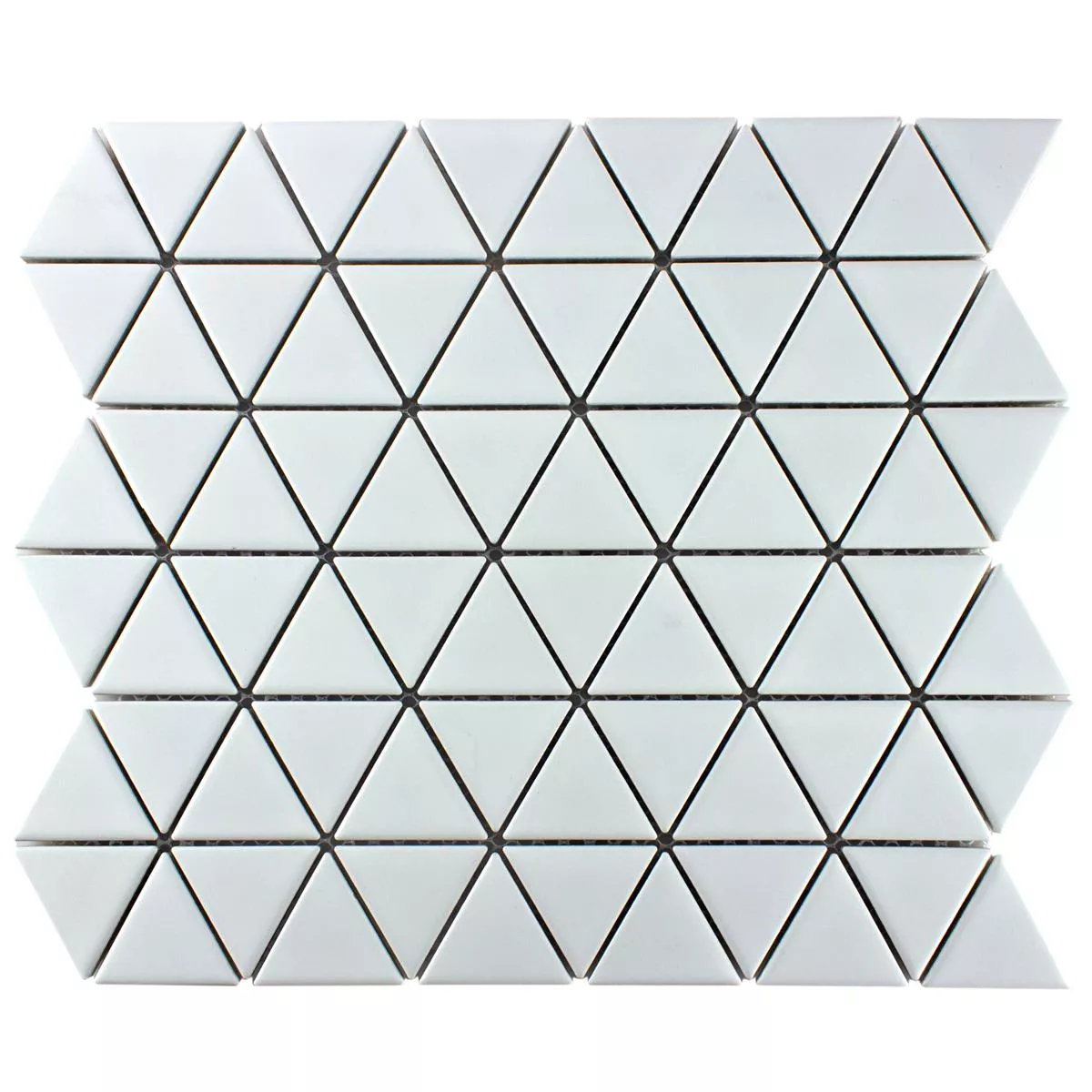 Keramik Mosaik Fliesen Arvada Dreieck Weiß Glänzend