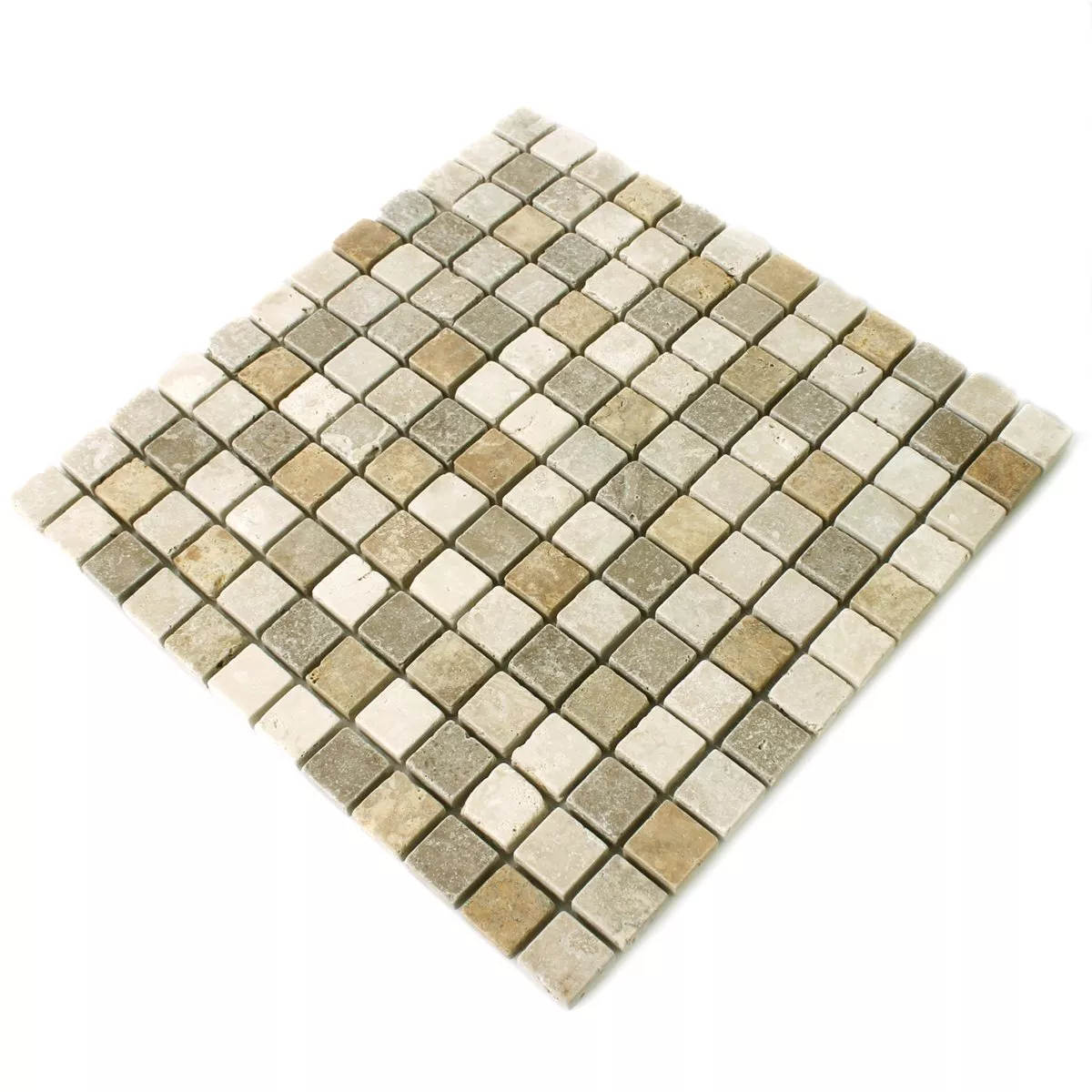 Sample Mosaic Tiles Travertine Brown Beige Red