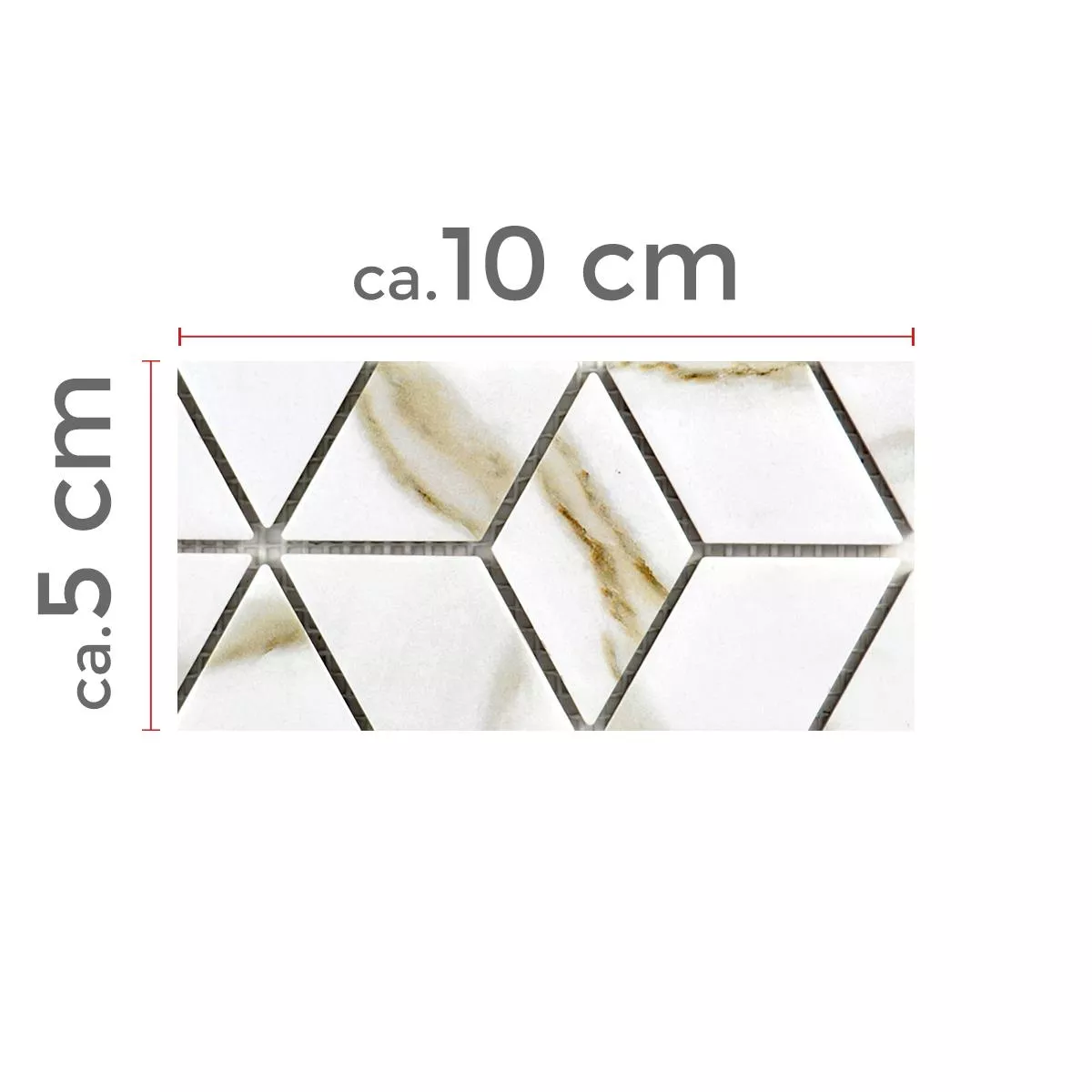 Sample Ceramic Mosaic Tiles Zorro Calacatta Cube