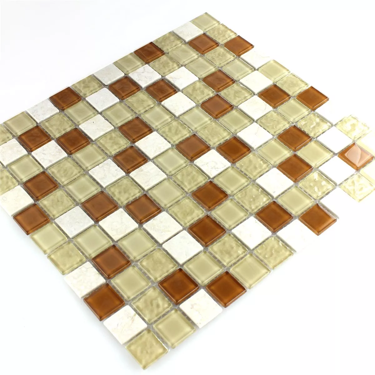 Sample Mosaic Tiles Glass Marble Beige 