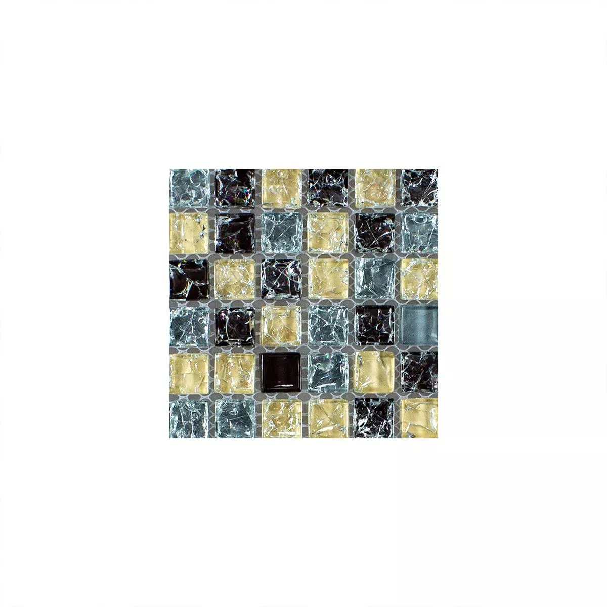 Mønster fra Glass Mosaikk Fliser Cameron Blå Beige Brun