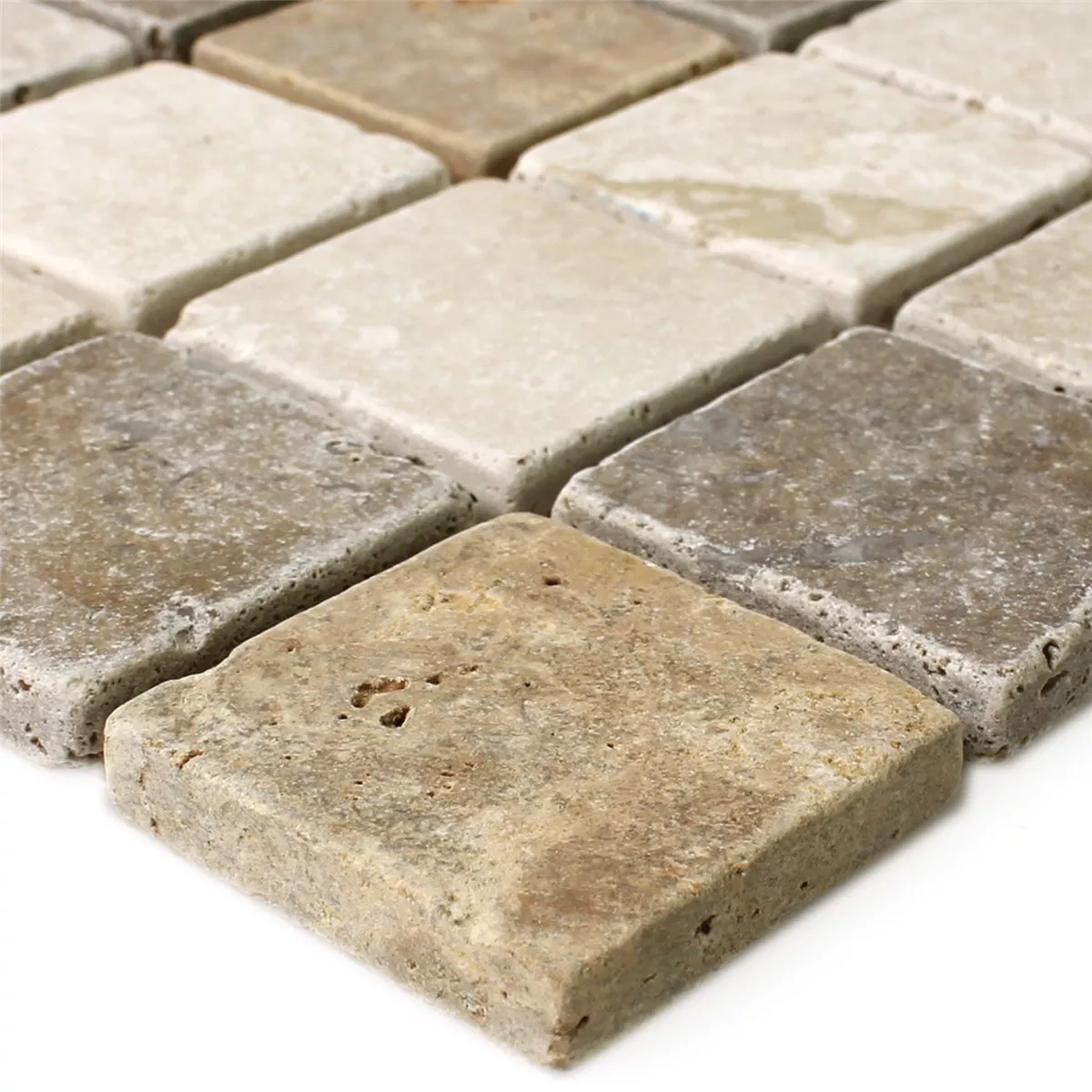 Travertin Piastrella Marrone Beige Rosso 48x48x10mm Travertin Piastrella Marrone Beige Rosso 48x48x10mm