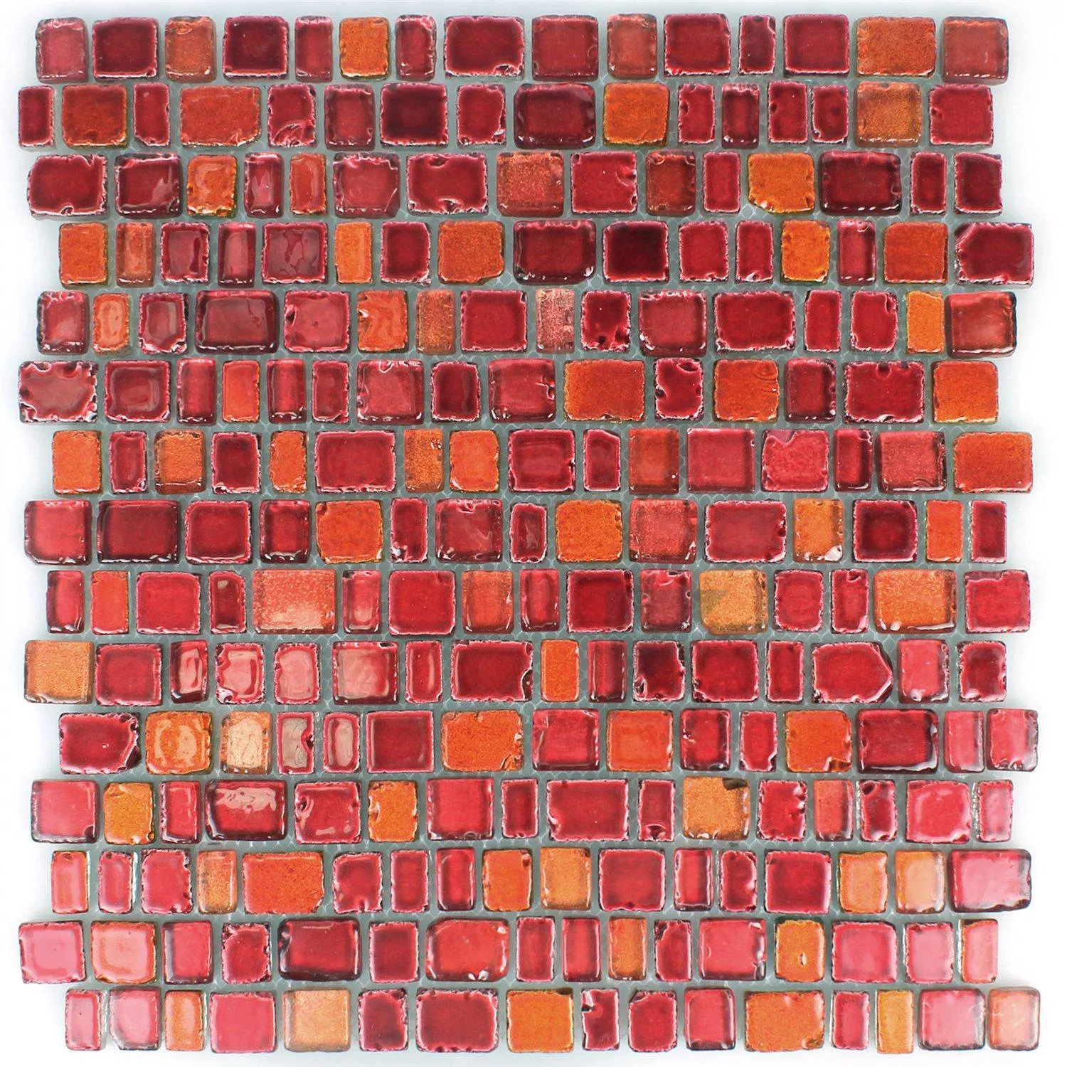 Padrão de Azulejo Mosaico Vidro Roxy Laranja Vermelha