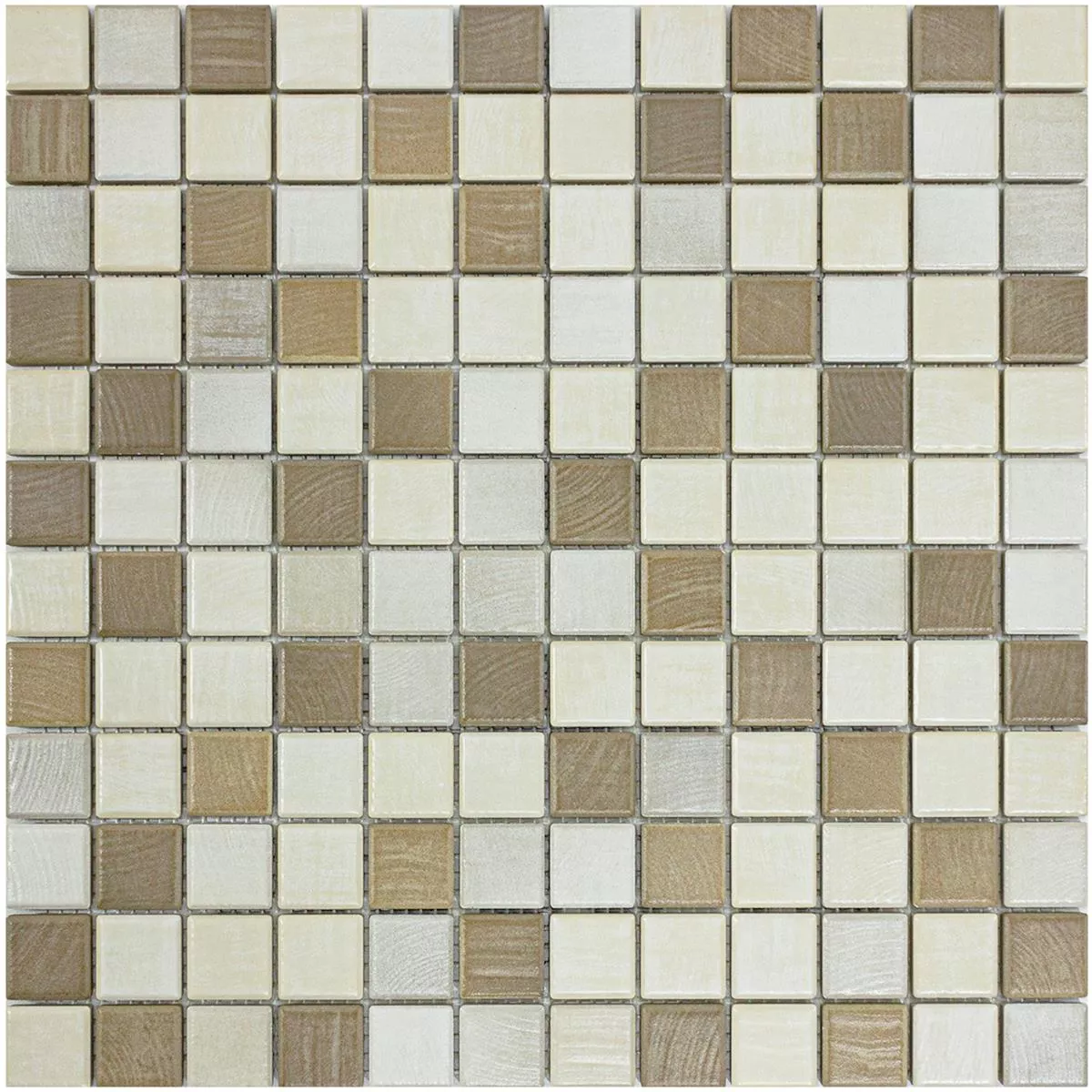 Keramikmosaik Plattor Luminara Träimitation Brun Beige