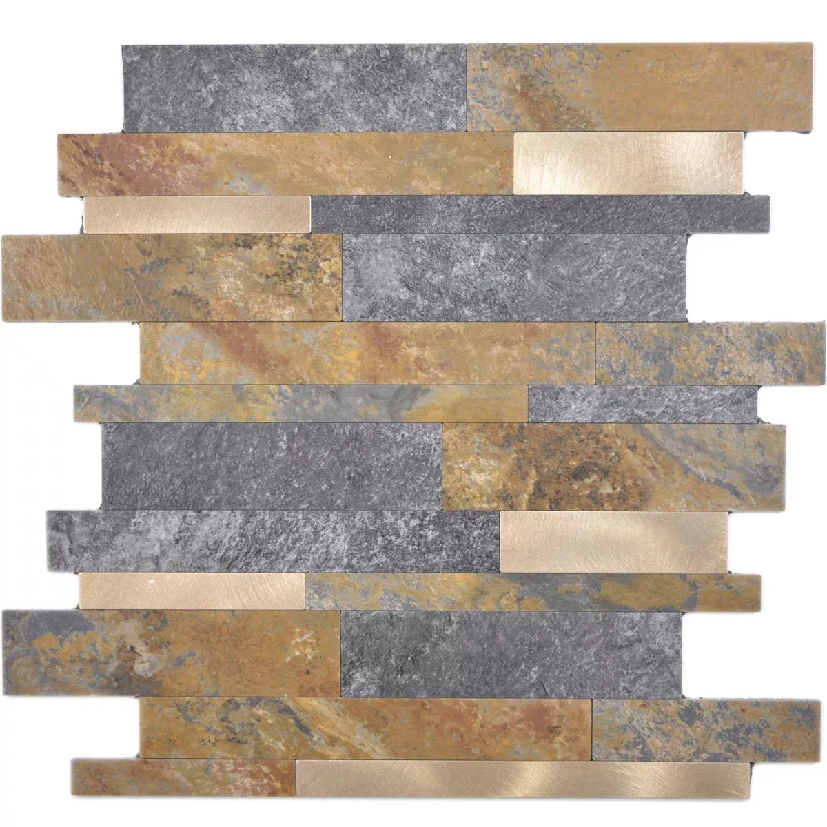 Sample Vinyl Mosaic Tiles Mirbach Self Adhesive Brown Gold