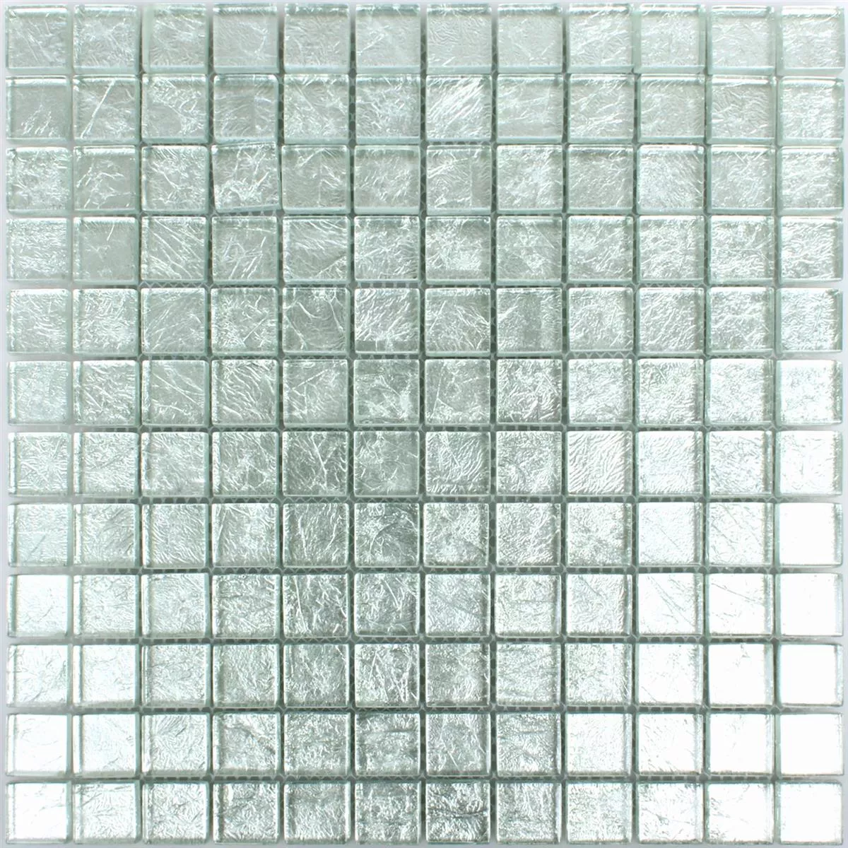 Azulejo Mosaico Vidro Lucca Prata 23x23x8mm
