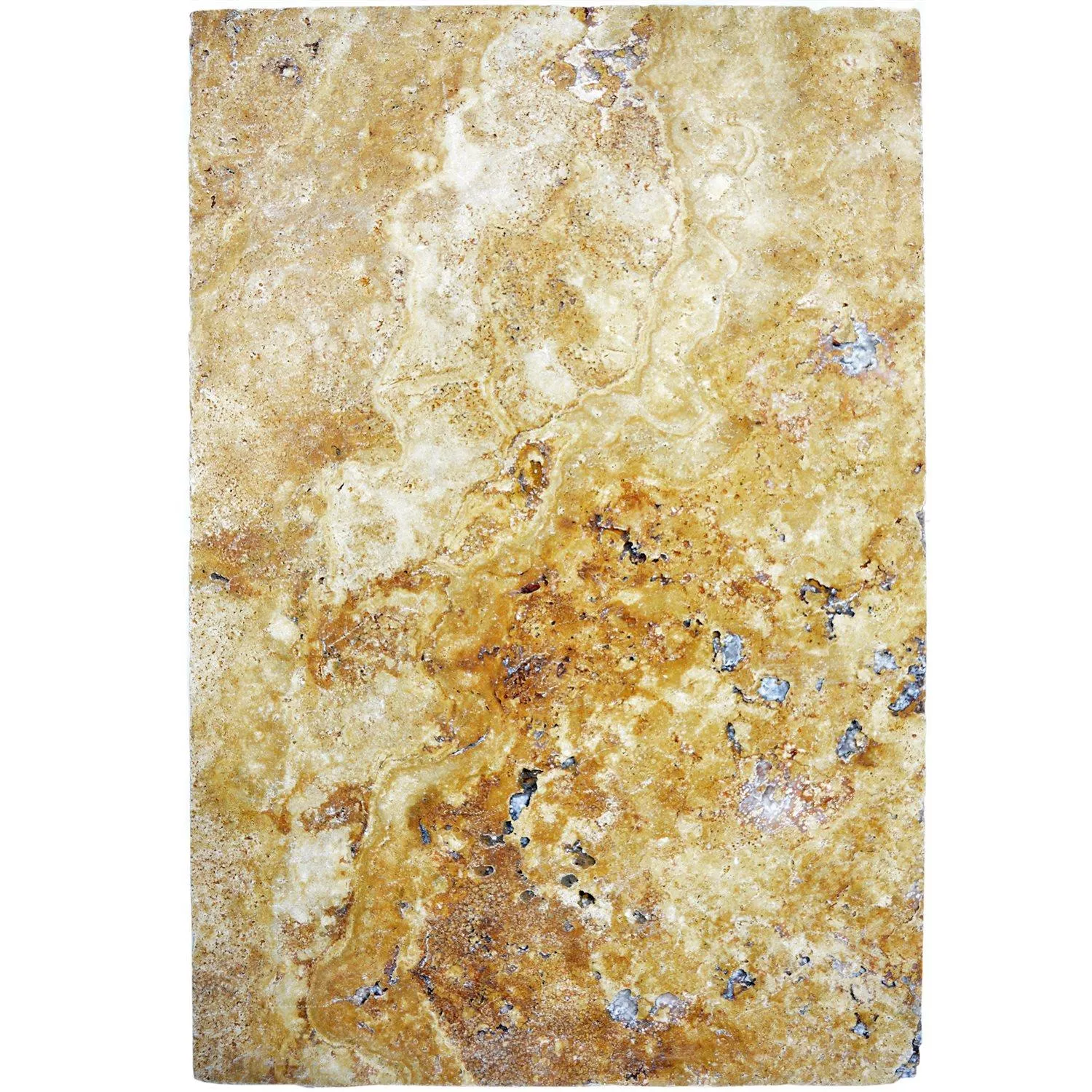 Natursteinfliesen Travertin Castello Gold 40,6x61cm Natursteinfliesen Travertin Castello Gold 40,6x61cm