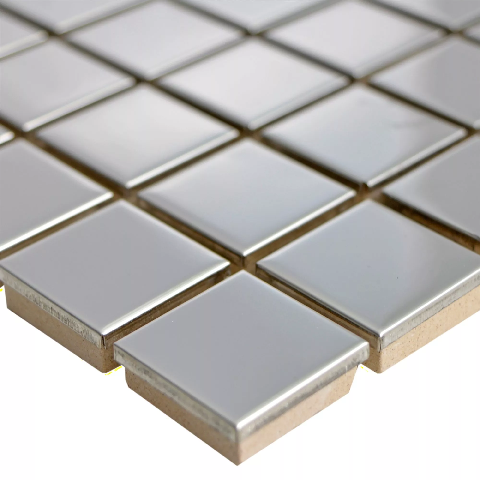 Sample Stainless Steel Mosaic Tiles Magnet Glossy Square 23