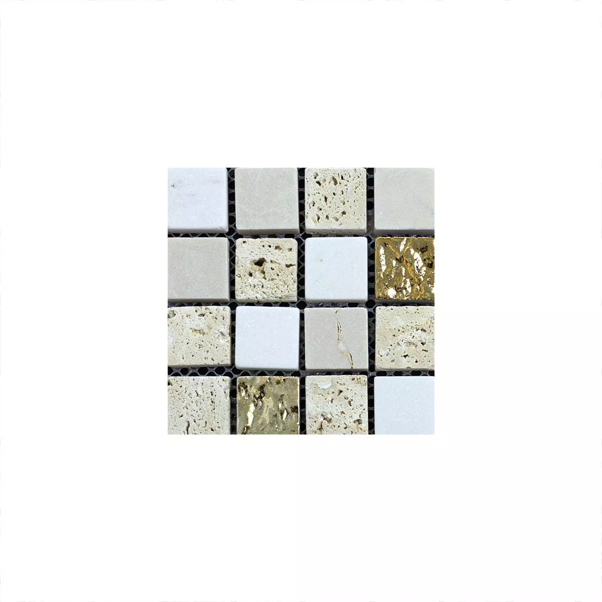 Campione Marmo Mosaico In Pietra Naturale Piastrelle Limonello Oro Crema