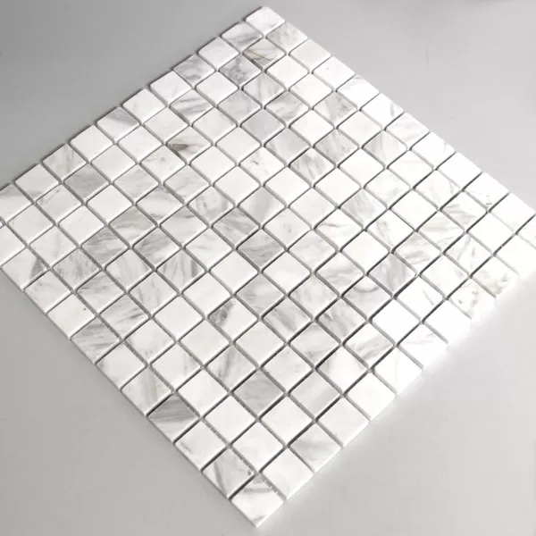 Mosaic Tiles Marble 23x23x8mm White Polished