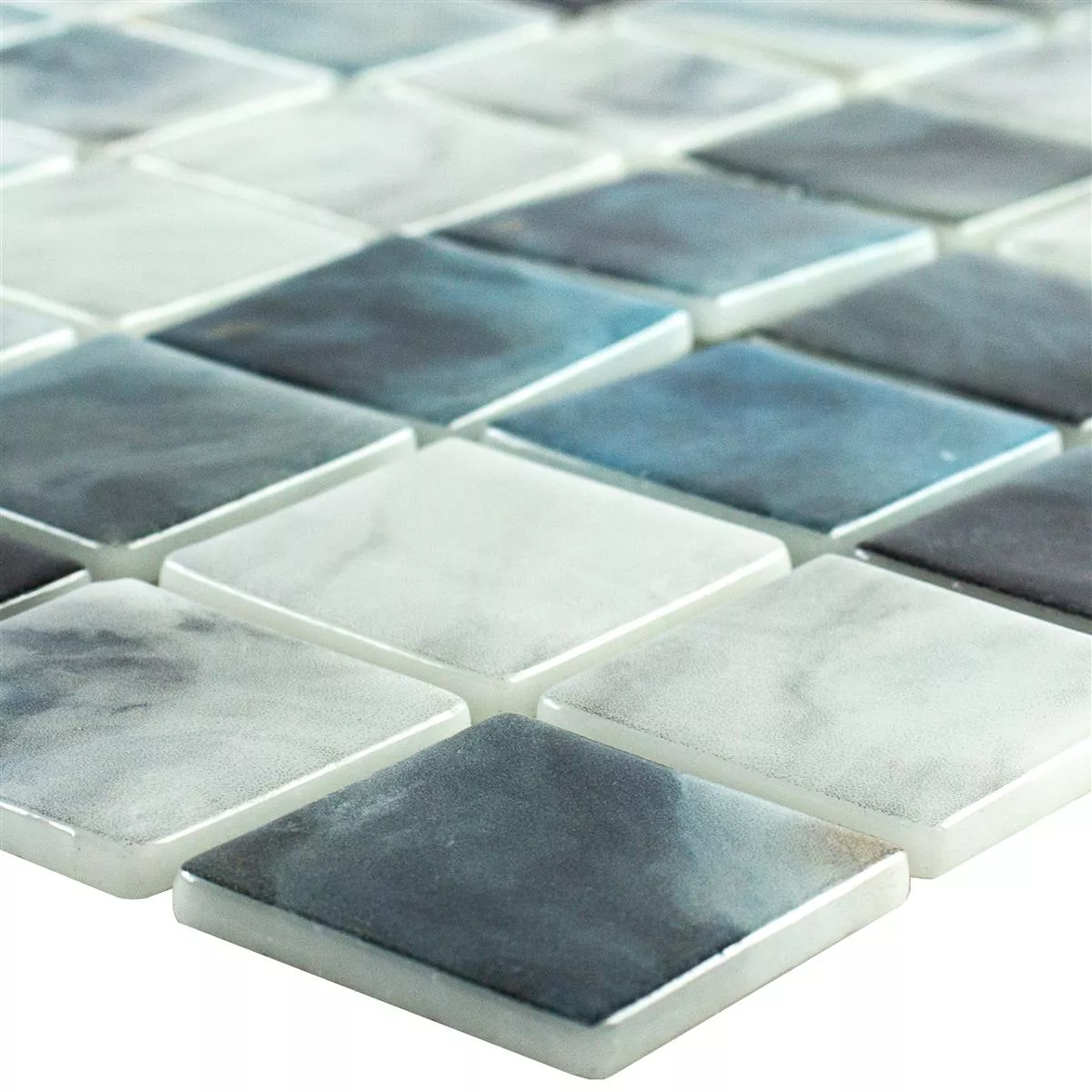 Glass Mosaic Swimming Pool Baltic Blue Grey 38x38mm