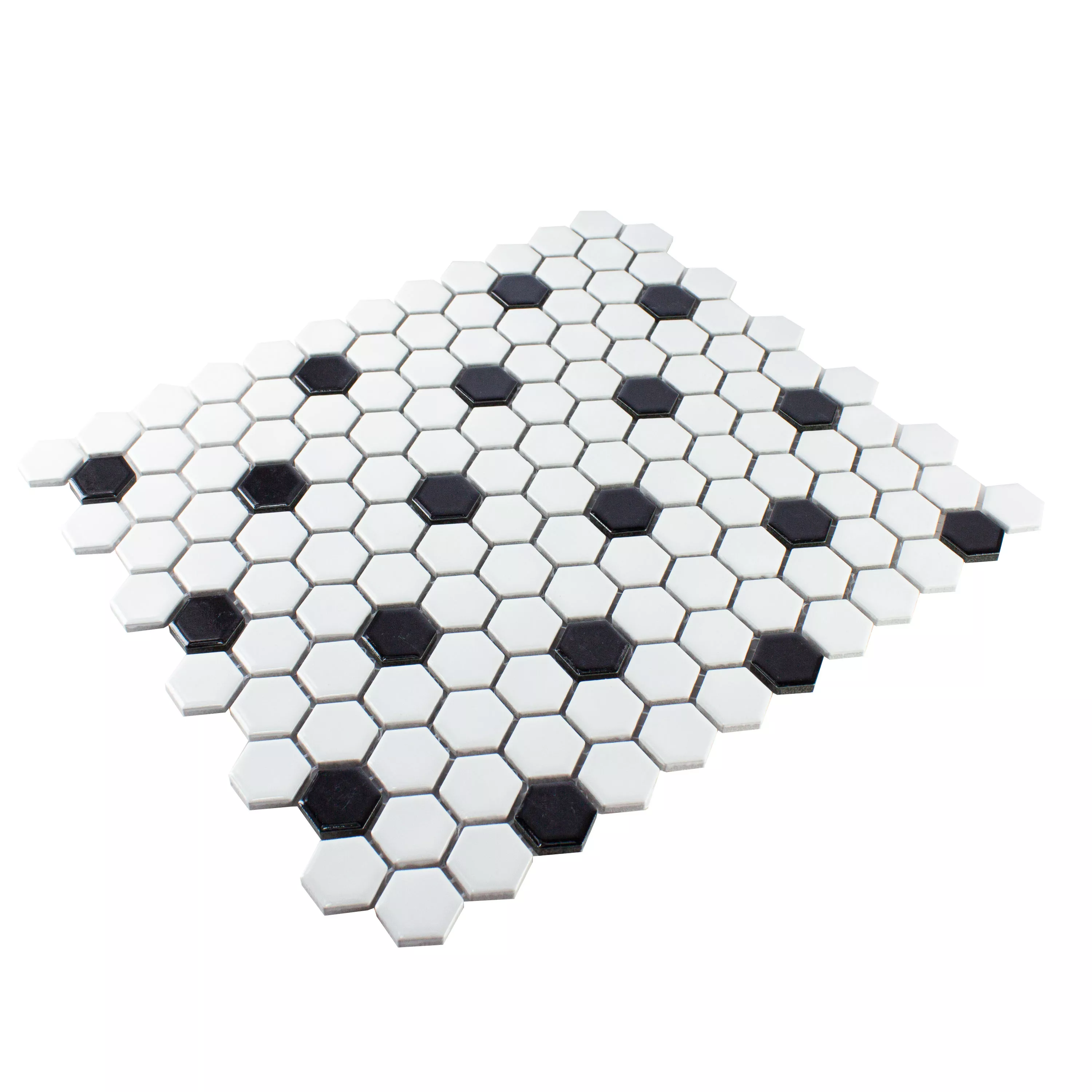 Keramik Mosaik Hexagon Chaplin Svart Vit
