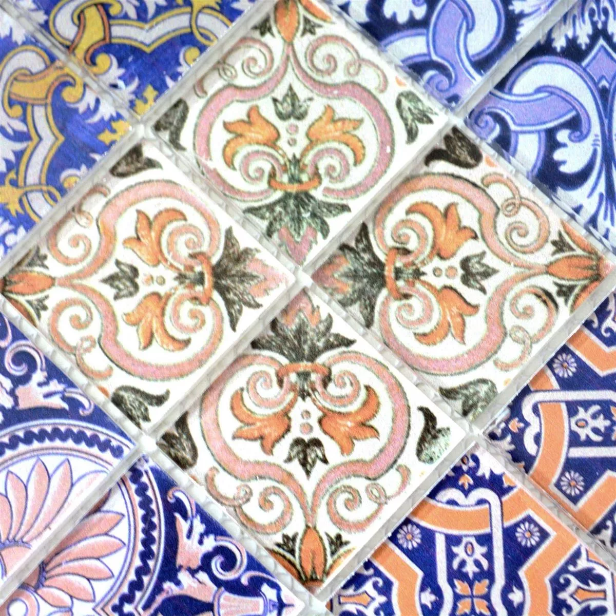 Glass Mosaic Retro Tiles India Vintage Wohali