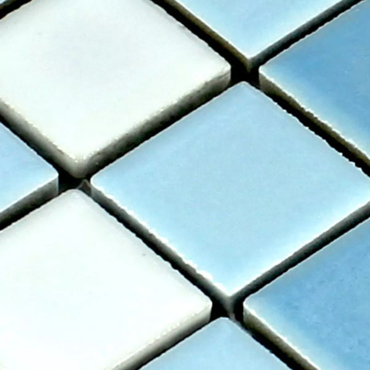 Prøve Mosaik Fliser Keramik Blå Hvid 