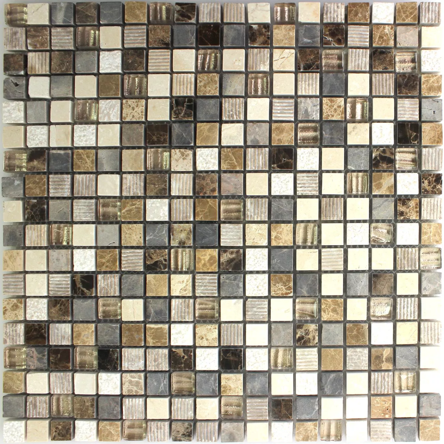 Mønster fra Mosaikkfliser Glass Naturstein Sonara Caramel Mix