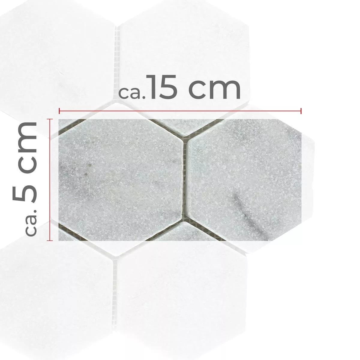 Sample Marble Natural Stone Mosaic Tiles Maracay Hexagon White