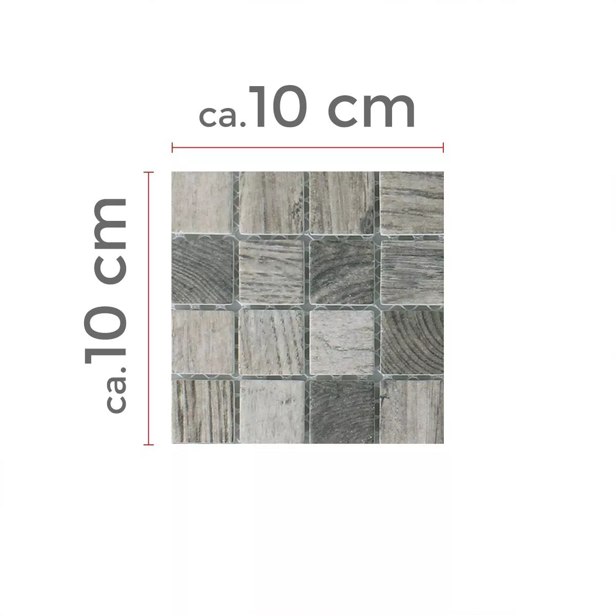 Campione Mosaico Vetro Valetta Struttura Legno Grigio Beige