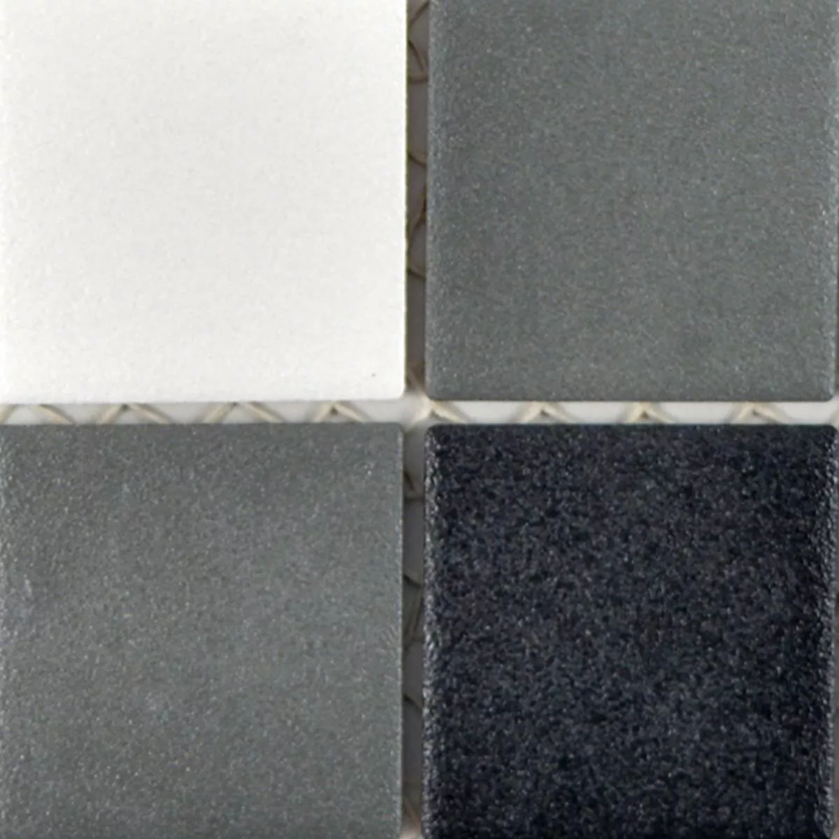 Πρότυπο από Kεραμικά Ψηφιδωτά Πλακάκια Heinmot Μαύρος Ασπρο Mέταλλο R10 Q48
