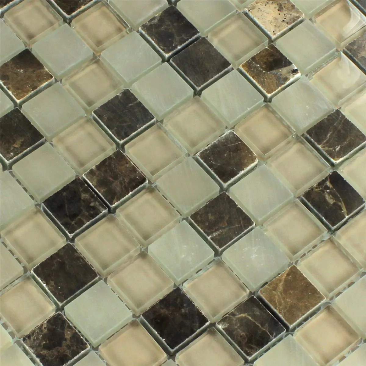 Mosaïque Verre Marbré Quebeck Brun 23x23x8mm