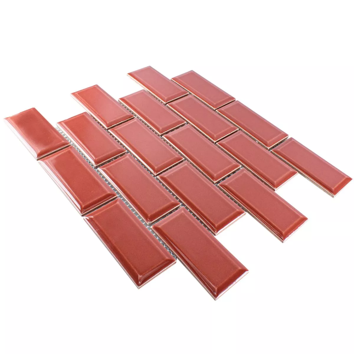 Mønster fra Keramikk Mosaikkfliser StPauls Metro Fasett Rød