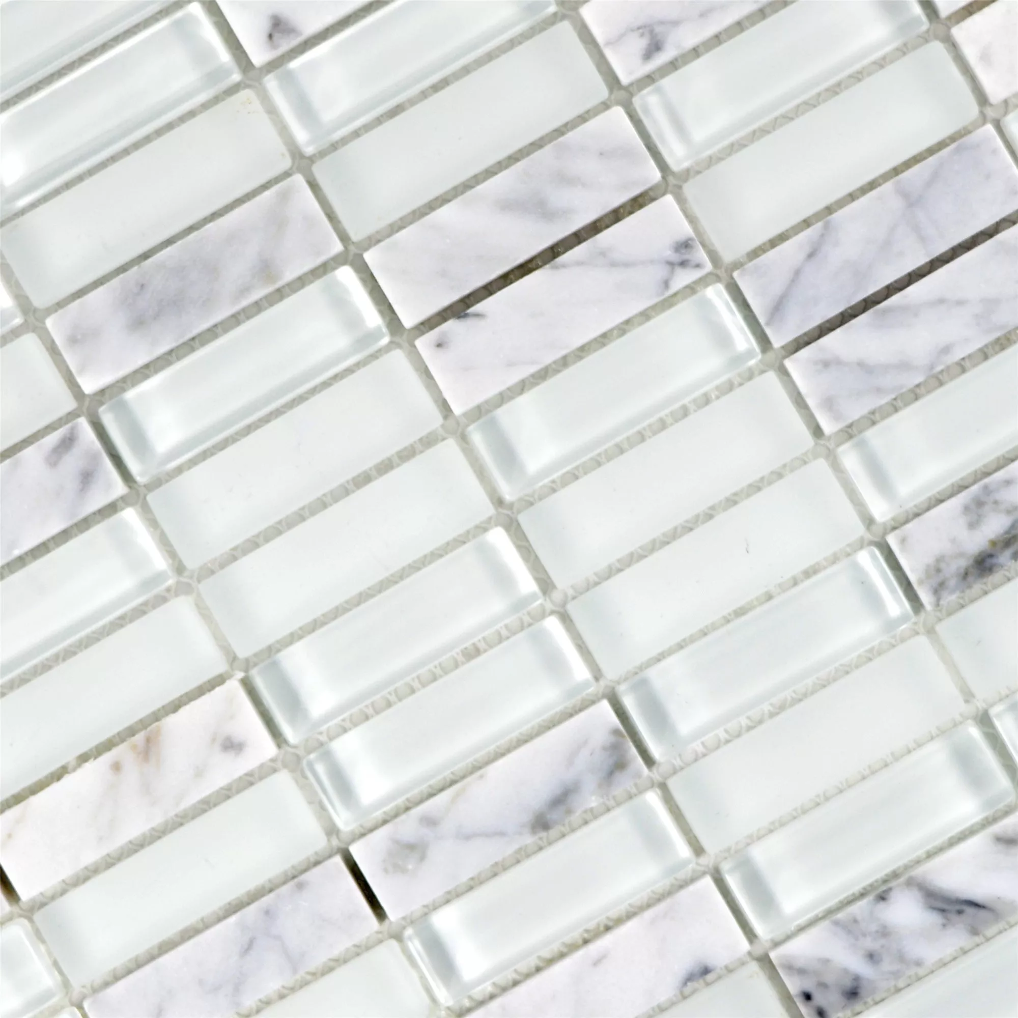 Padrão de Vidro Pedra Natural Azulejo Mosaico Miya Branco