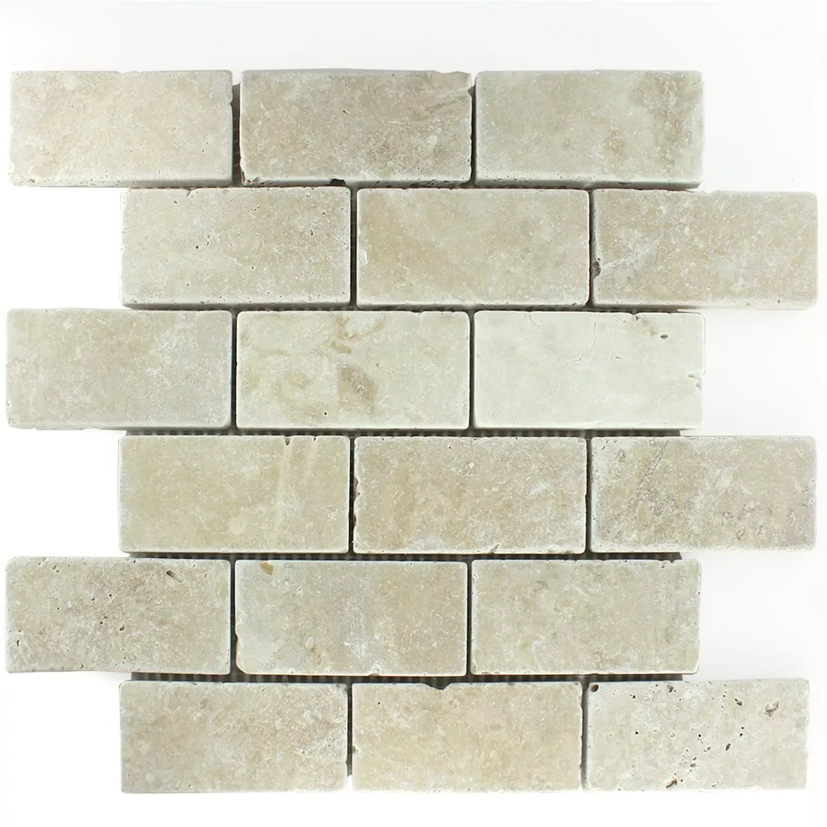 Travertiini Mosaiikki Laatta Bugio Chiaro Brick