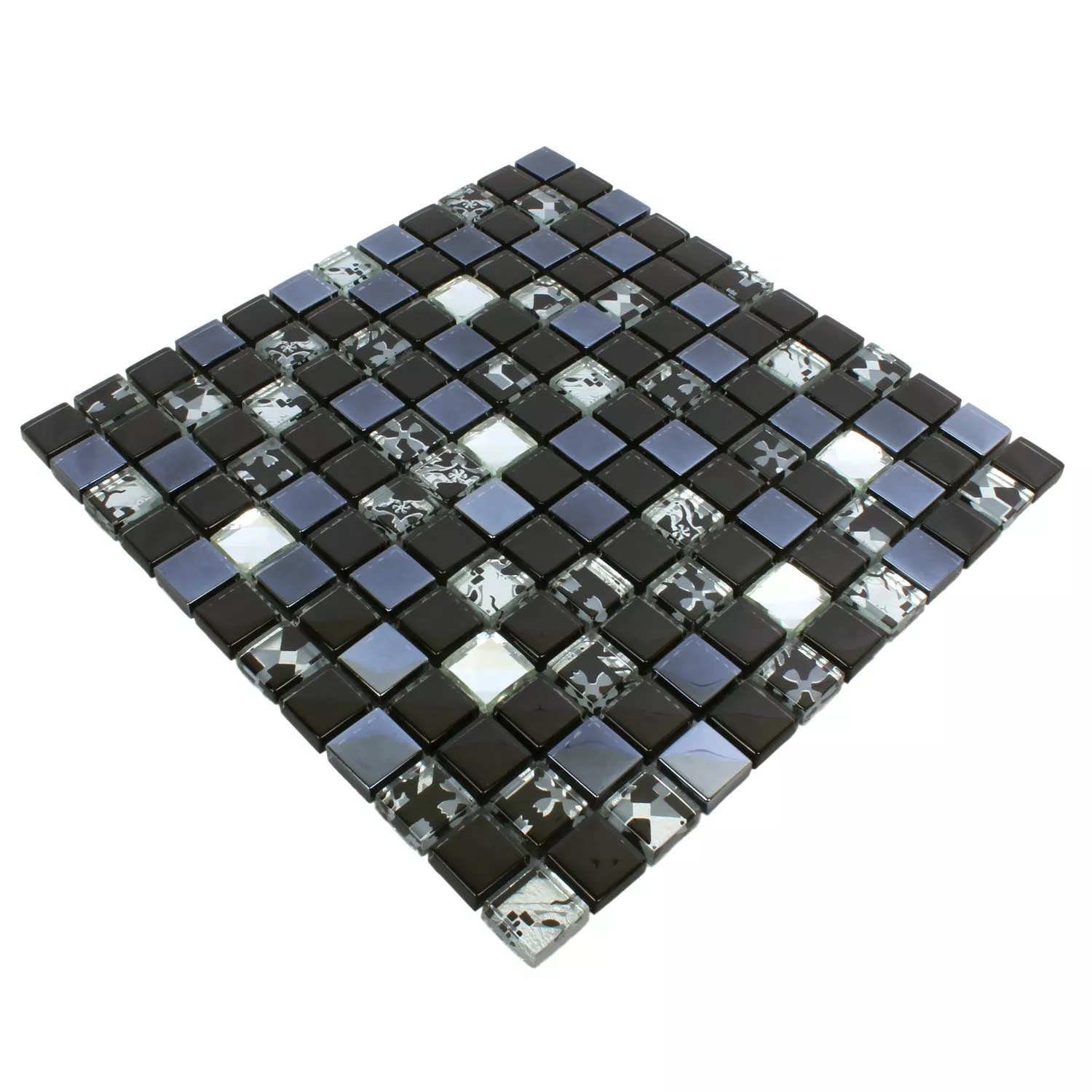 Model din Mozaic De Sticlă Gresie Kunia Negru Argint