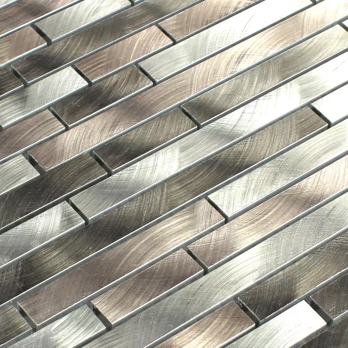 Mosaikfliesen Aluminium Metall Sahara Braun Mix