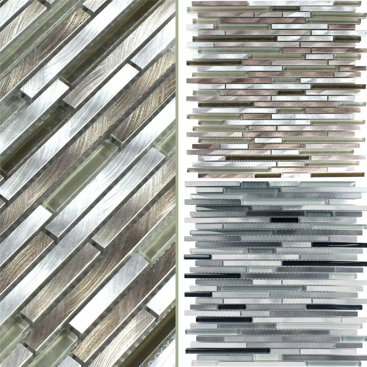 Sample Glass Metal Mosaic Tiles Freeway Sticks